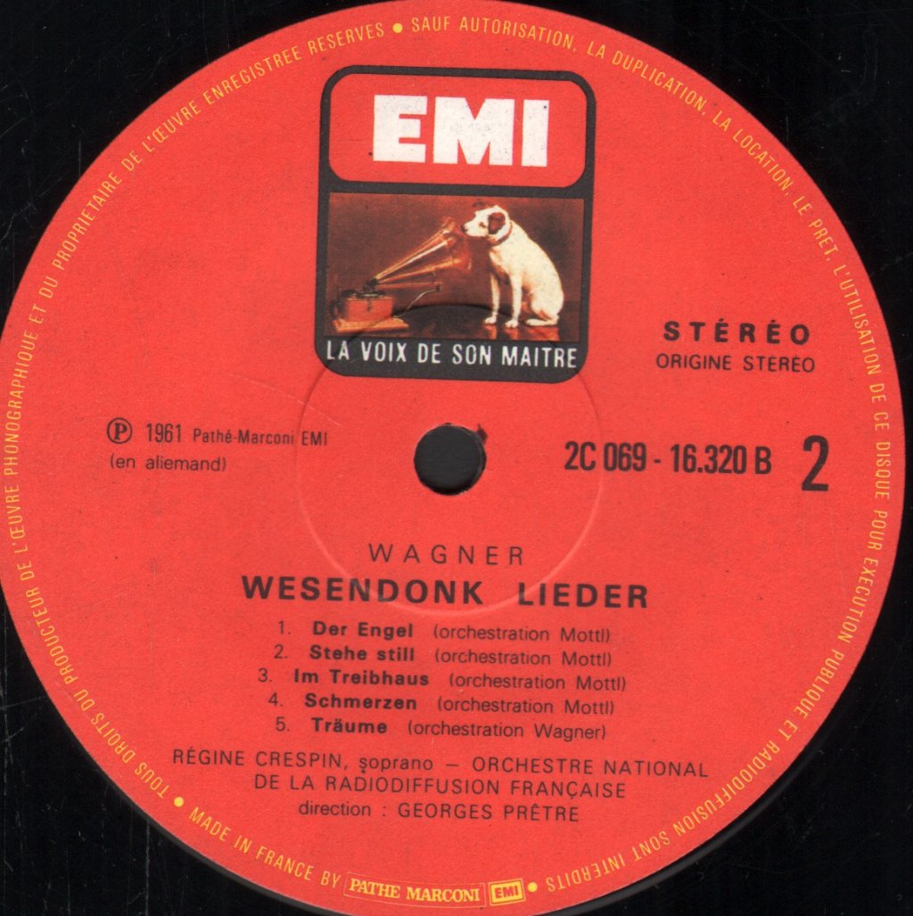 Regine Crespin - Wagner - Wesendonk Lieder Et Airs De La Walkyrie, Lohengrin, Parsifal - Lp