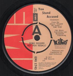 King Harry - You Stand Accused - 7 Inch