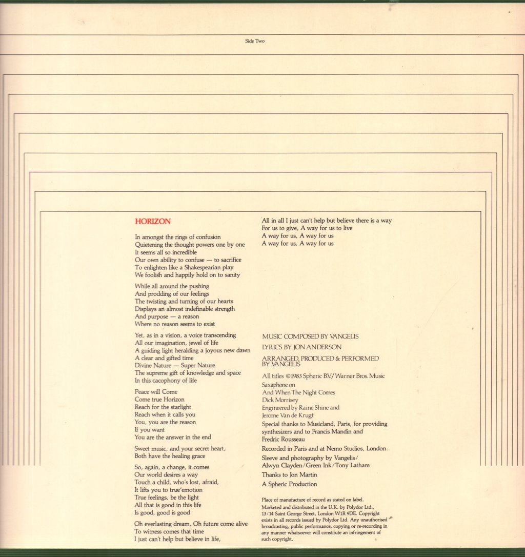 Jon And Vangelis - Private Collection - Lp