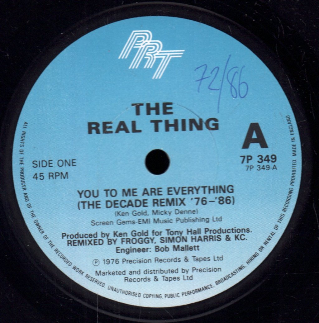 Real Thing - You To Me Are Everything - 7 Inch