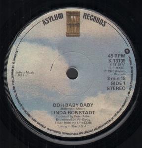 Linda Ronstadt - Ooh Baby Baby - 7 Inch