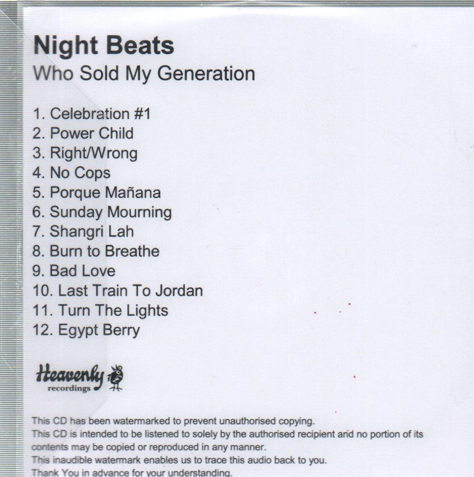 Night Beats - Who Sold My Generation - Cdr