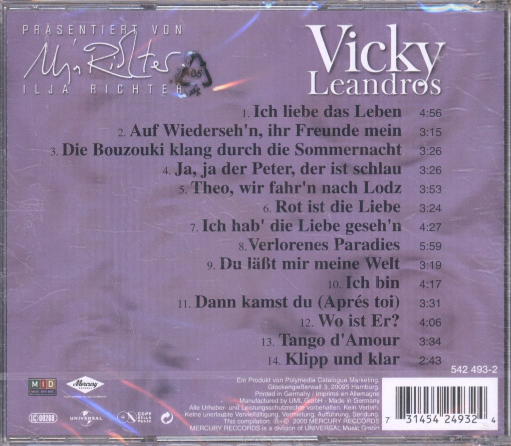 Vicky Leandros - Ich Liebe Das Leben - Cd