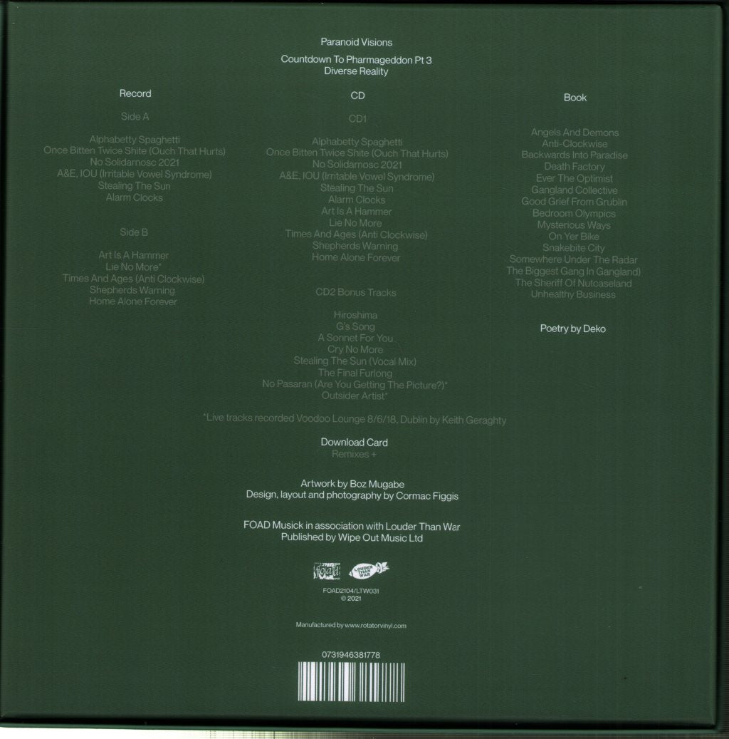 Paranoid Visions - Diverse Reality - Countdown To Pharmageddon Pt 3 - 10 Inch Box Set
