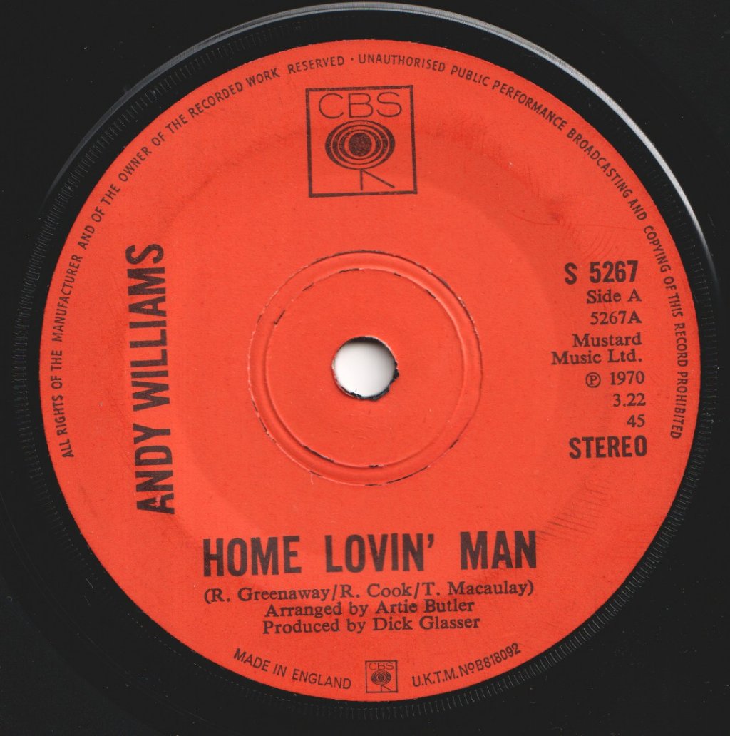 Andy Williams - Home Lovin' Man - 7 Inch