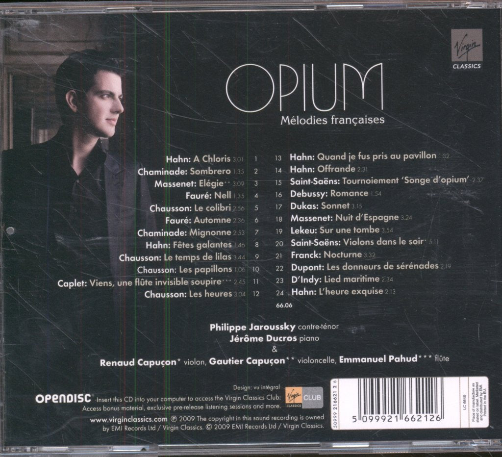 Philippe Jaroussky, Jérôme Ducros - Opium - Mélodies Françaises - Cd