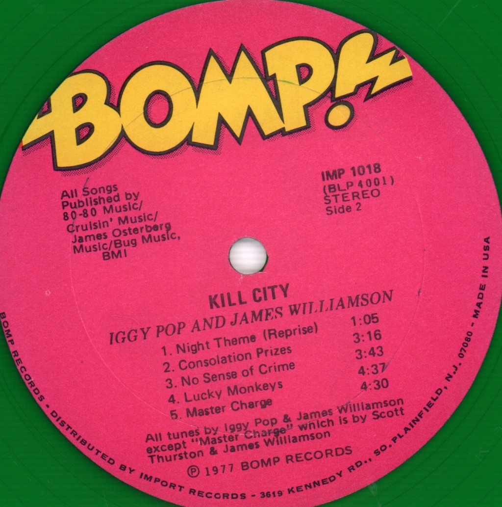 Iggy Pop And James Williamson - Kill City - Lp