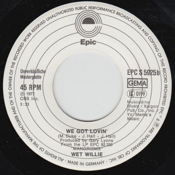Wet Willie - Street Corner Serenade - 7 Inch
