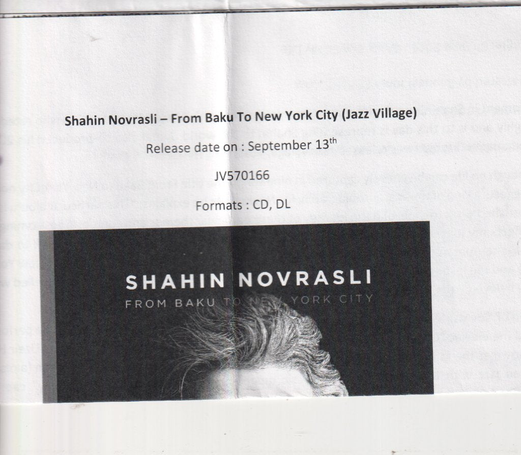Shahin Novrasli - From Baku To New York City - Cdr