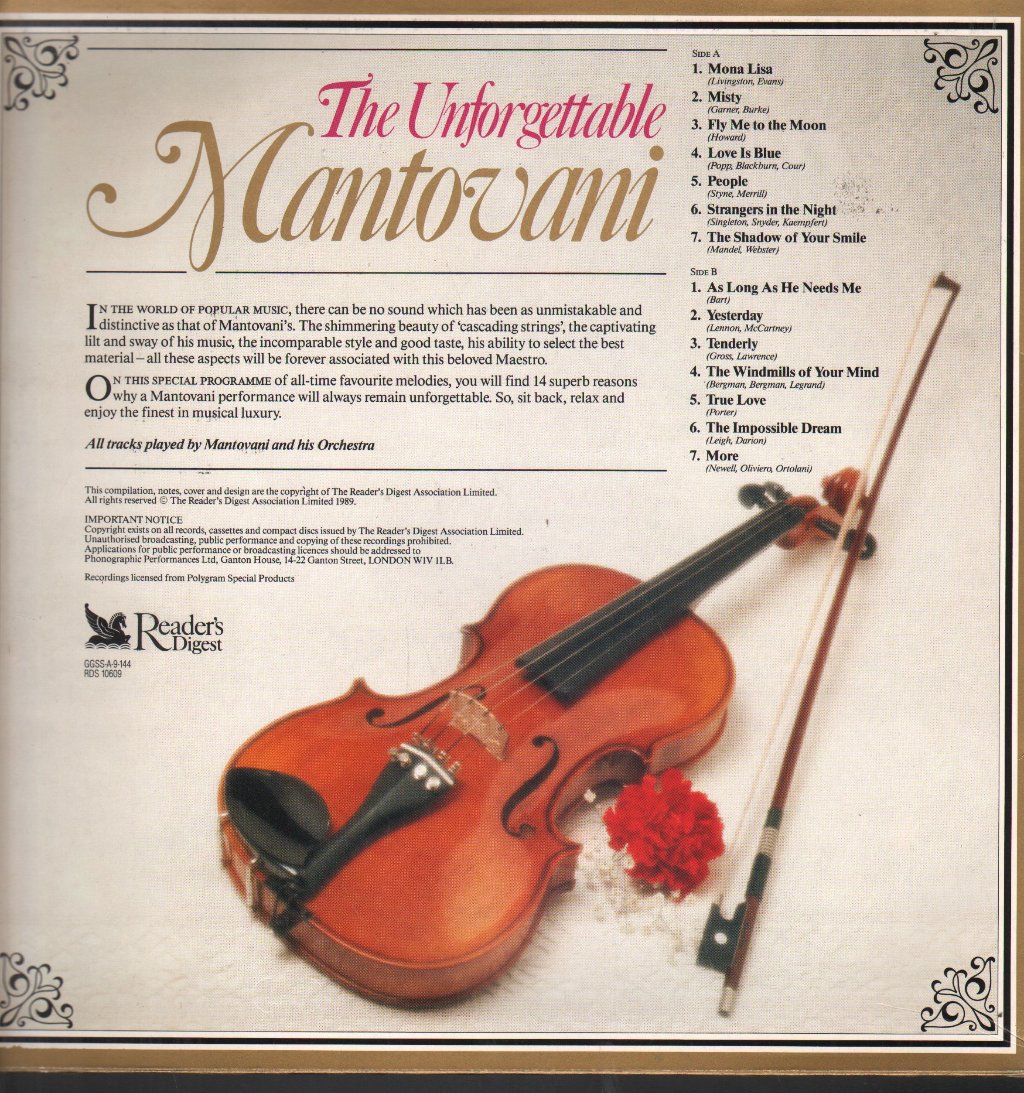 Mantovani - Unforgettable Mantovani - Lp
