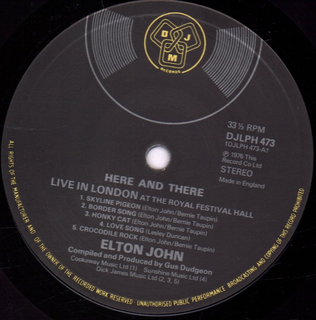 Elton John - Here And There - Lp
