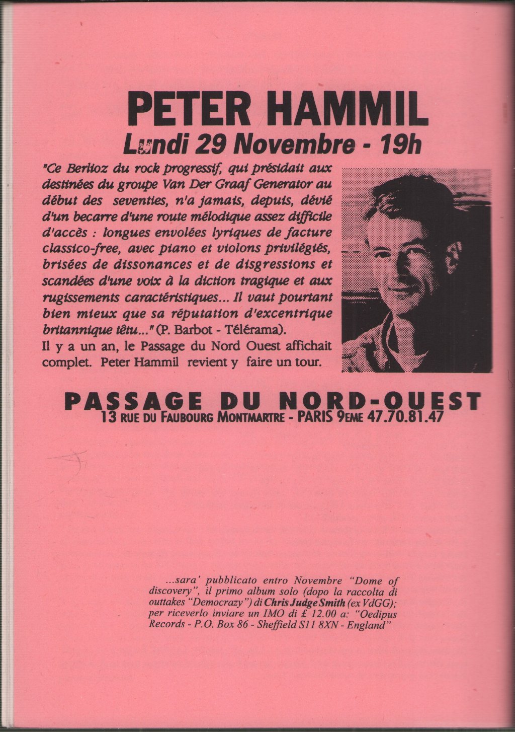 Peter Hammill and Van Der Graaf Generator - Pilgrims 25 - Fanzine