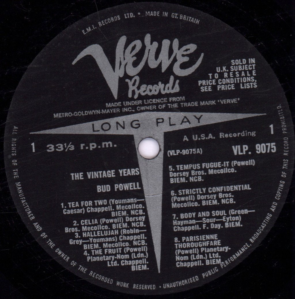 Bud Powell - Vintage Years - Lp