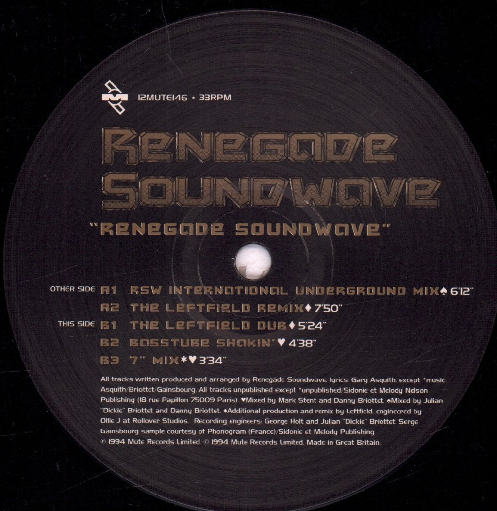 Renegade Soundwave - Renegade Soundwave - 12 Inch