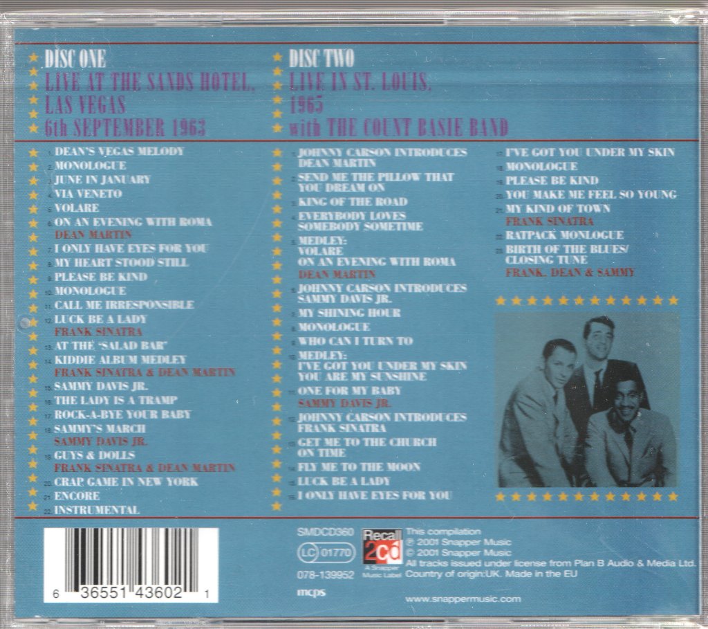 Frank Sinatra, Dean Martin, Sammy Davis Jr - Ratpack: From Vegas To St. Louis - Double Cd