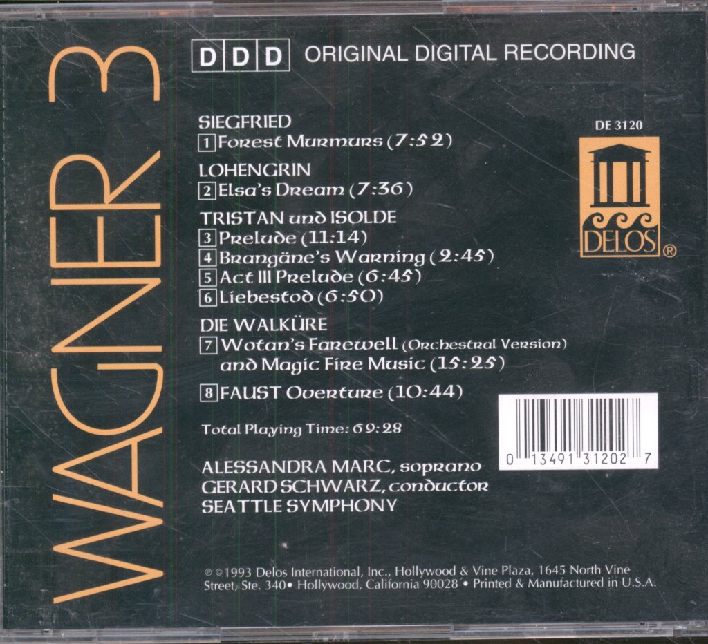 Seattle Symphony, Gerard Schwarz, Alessandra Marc - Wagner 3: Tristan Und Isolde/Lohengrin/Walküre/Siegfried/Faust Overture - Cd