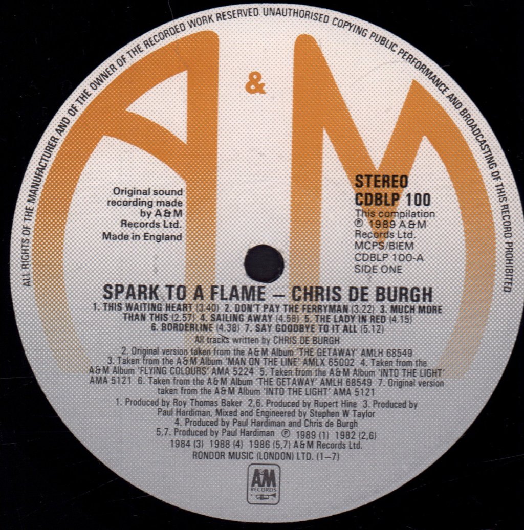 Chris De Burgh - Spark To A Flame - Lp