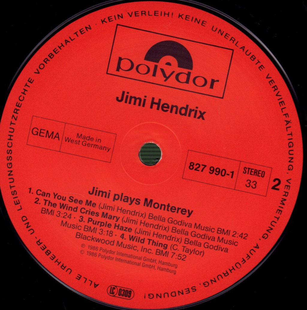 Jimi Hendrix - Jimi Plays Monterey - Lp
