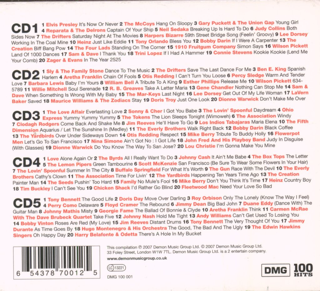 Various Artists - 100 Hits 60s - Cd Set