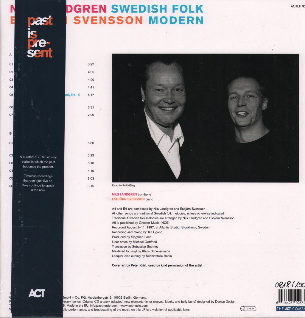 Nils Landgren and Esbjorn Svensson - Swedish Folk Modern: Past Is Present Edition - Lp