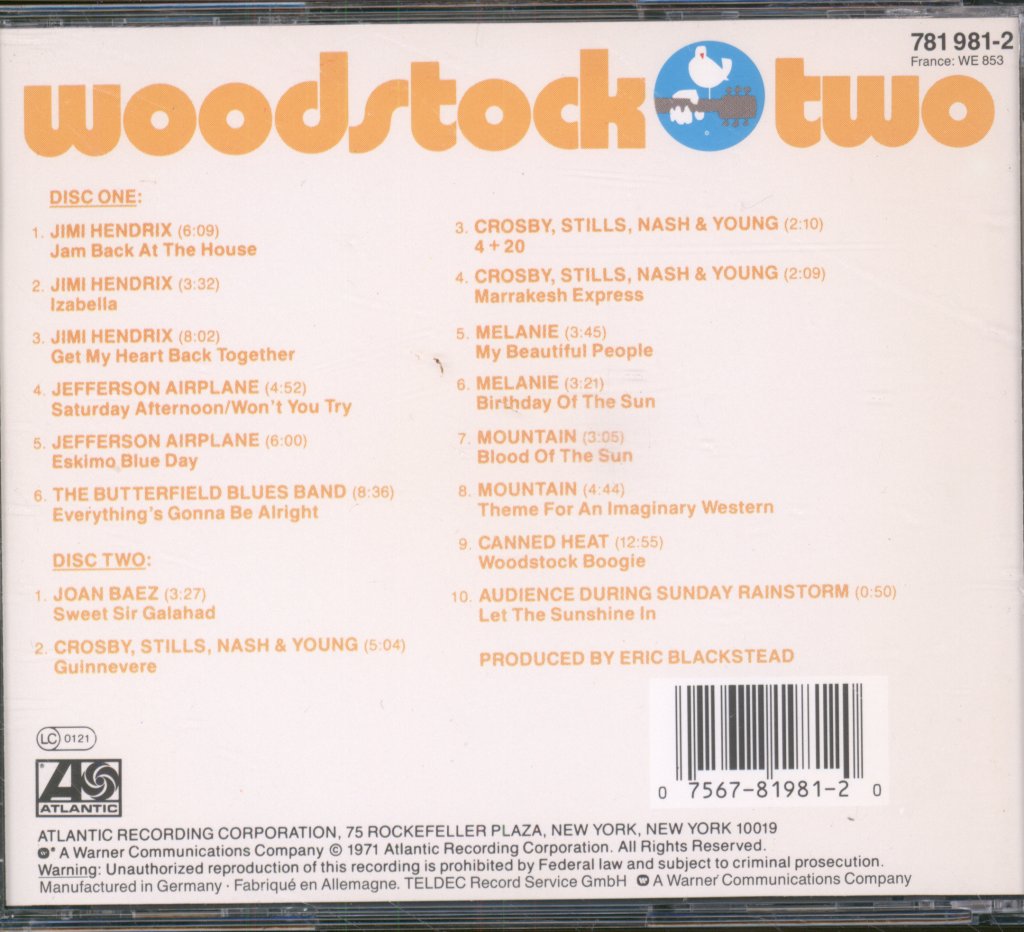Various Artists - Woodstock Two - Cd Set