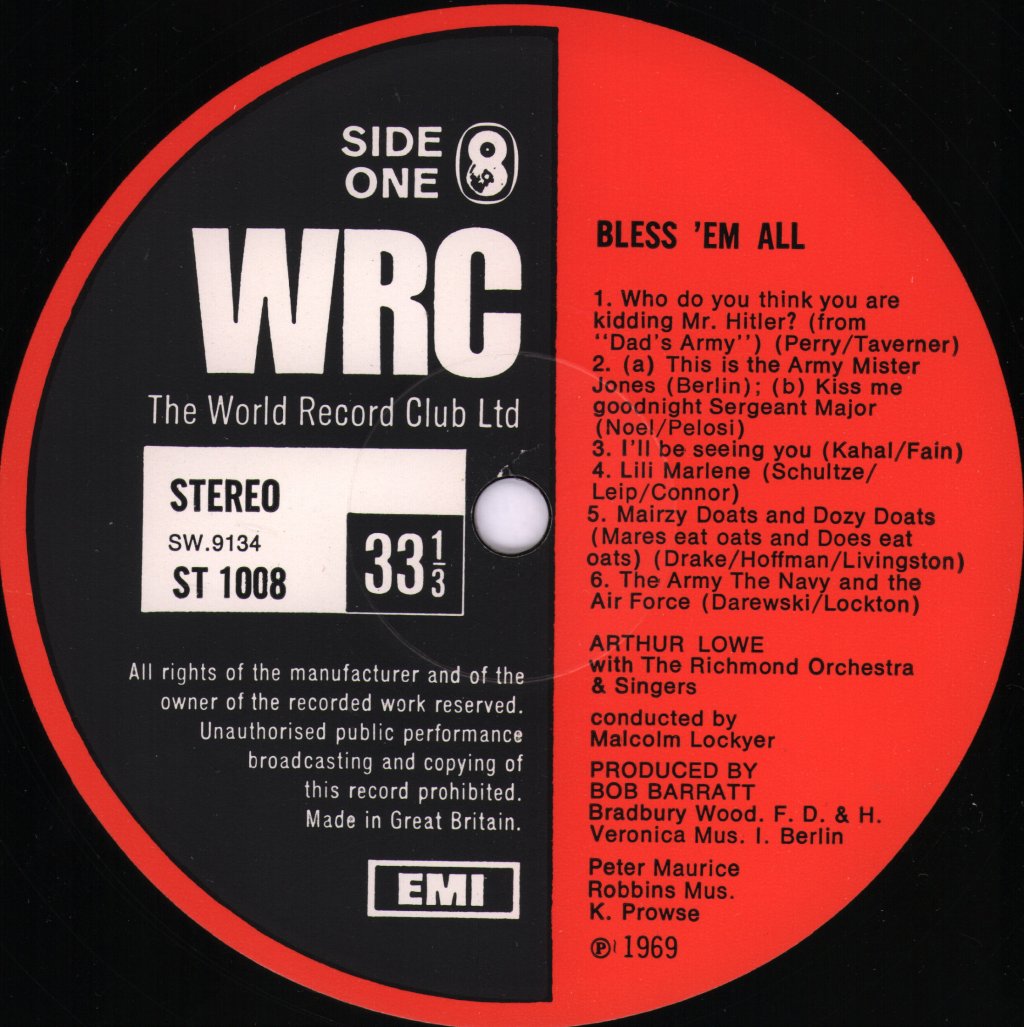 Arthur Lowe - Bless 'Em All! - Lp