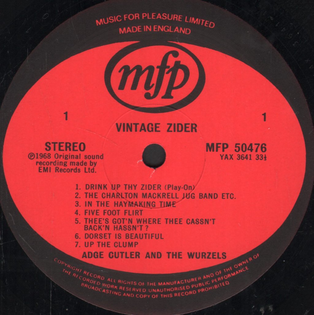 Adge Cutler And The Wurzels - Vintage Zider - Lp