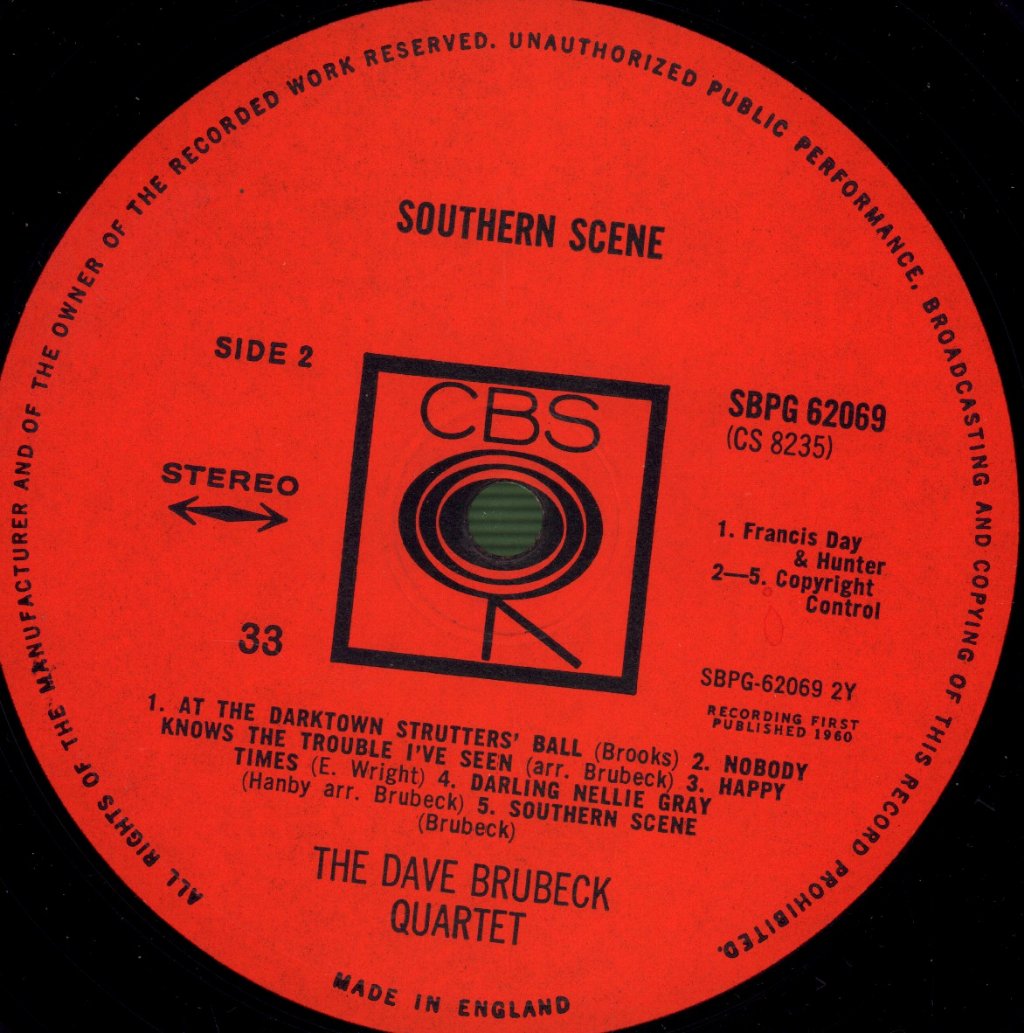 Dave Brubeck Quartet Trio And Duo - Southern Scene - Lp