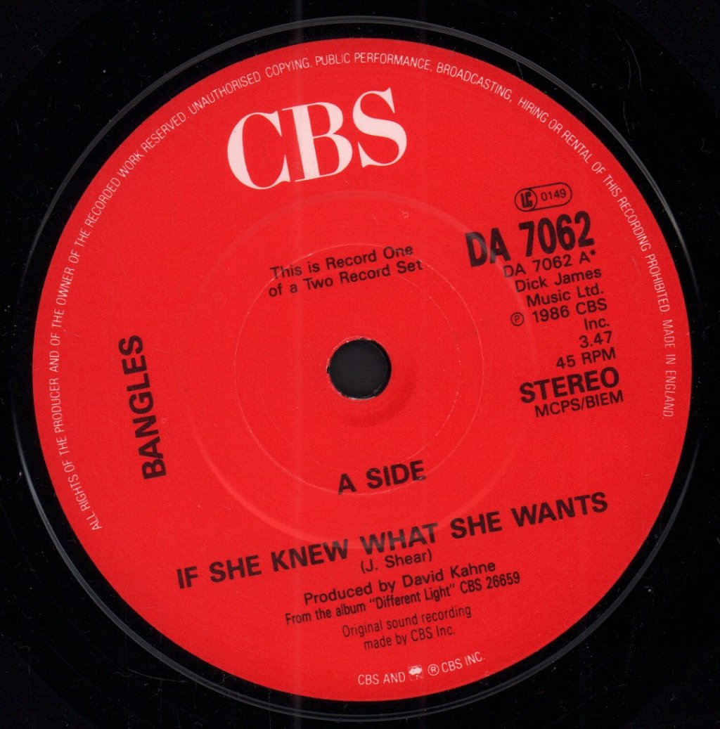 Bangles - If She Knew What She Wants - Double 7 Inch