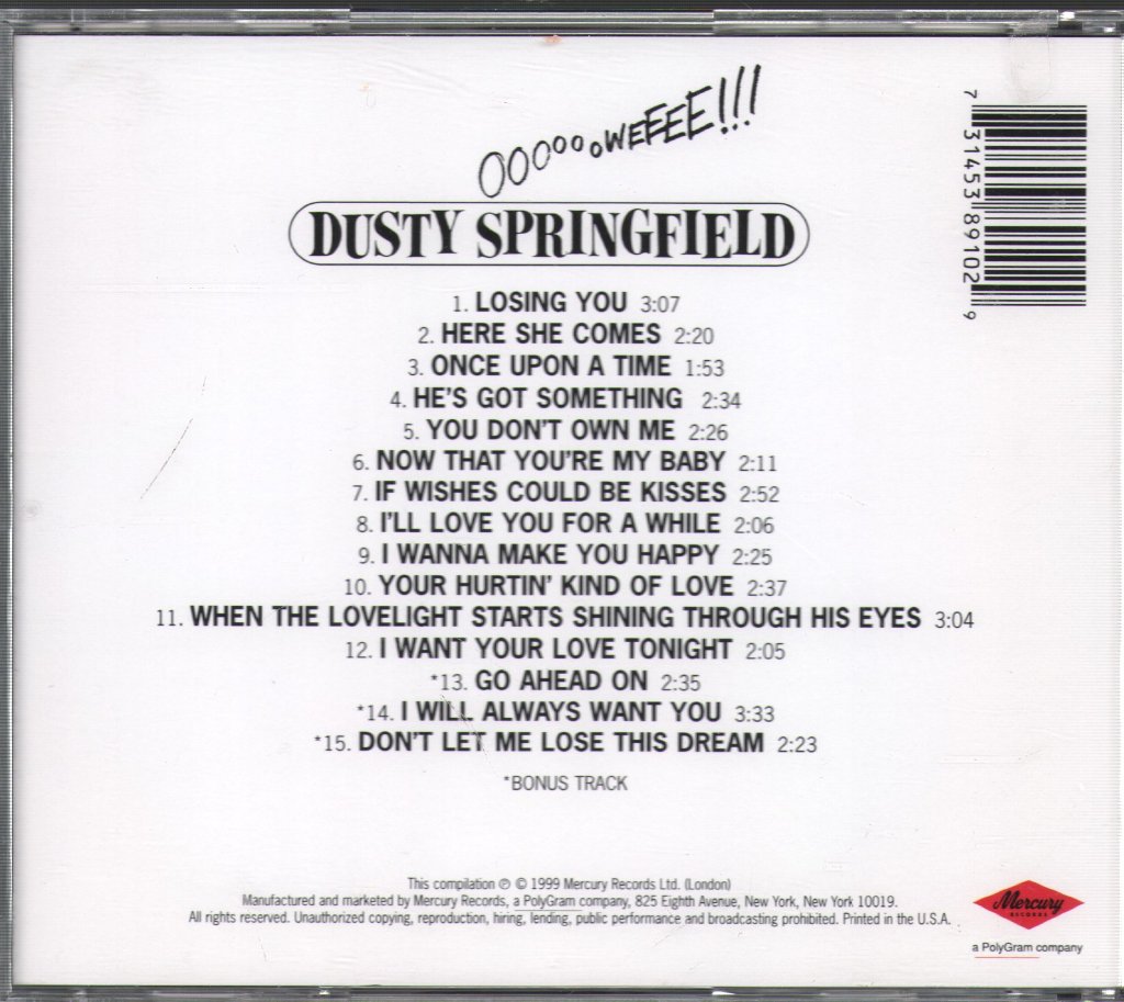 Dusty Springfield - OoooooWeeee!!! - Cd