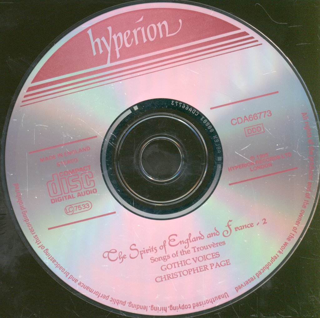 Gothic Voices, Christopher Page - Spirits Of England And France 2 - Songs Of The Trouvères - Cd
