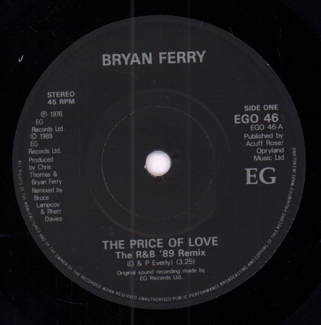 Bryan Ferry - Price Of Love - 7 Inch