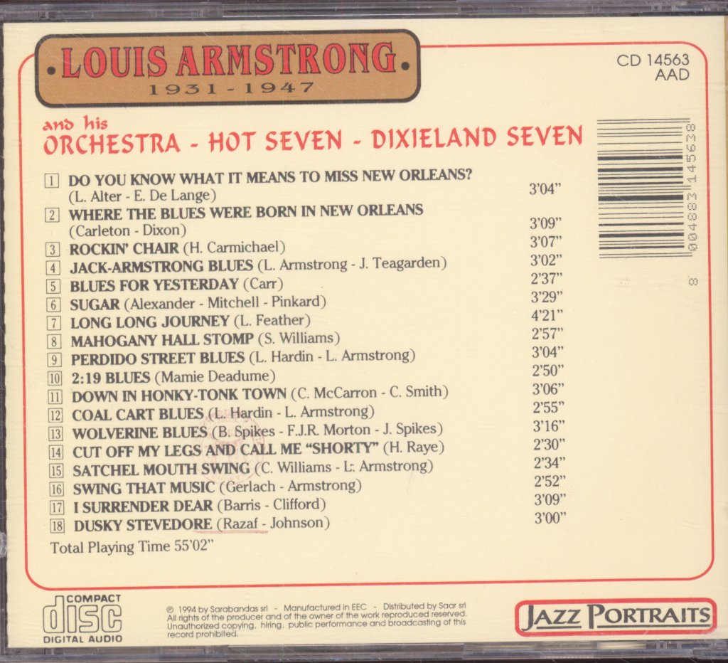 Louis Armstrong - 1931- 1947 - Cd