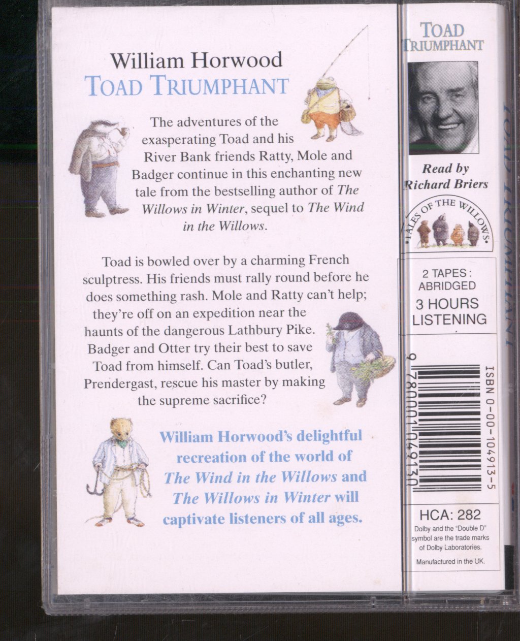 Richard Briers - William Horwood - Toad Triumphant - Double Cassette