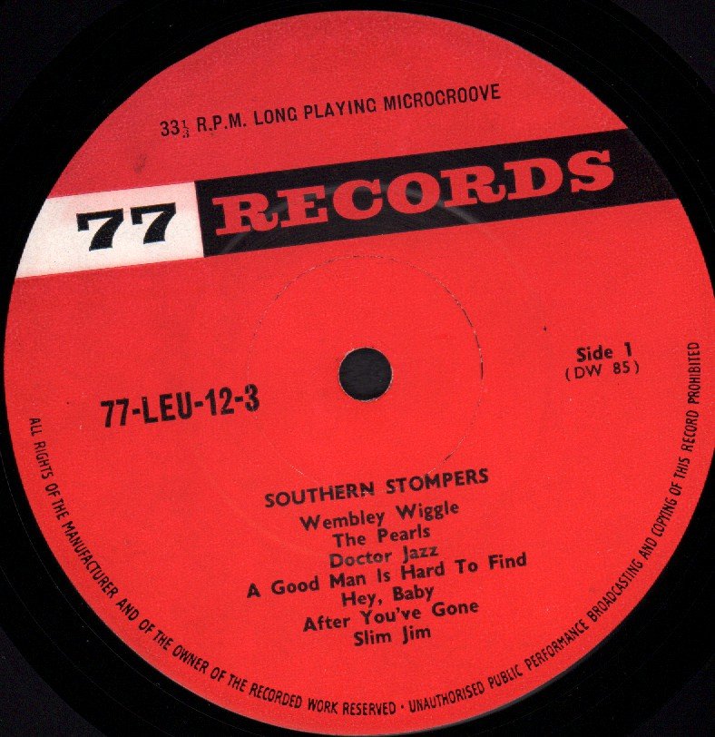 Steve Lane And The Famous Southern Stompers - Wembley Wiggle - Lp