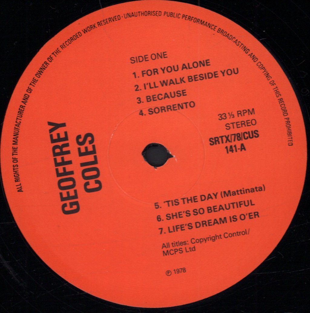 Geoffrey Coles - For You Alone - Lp
