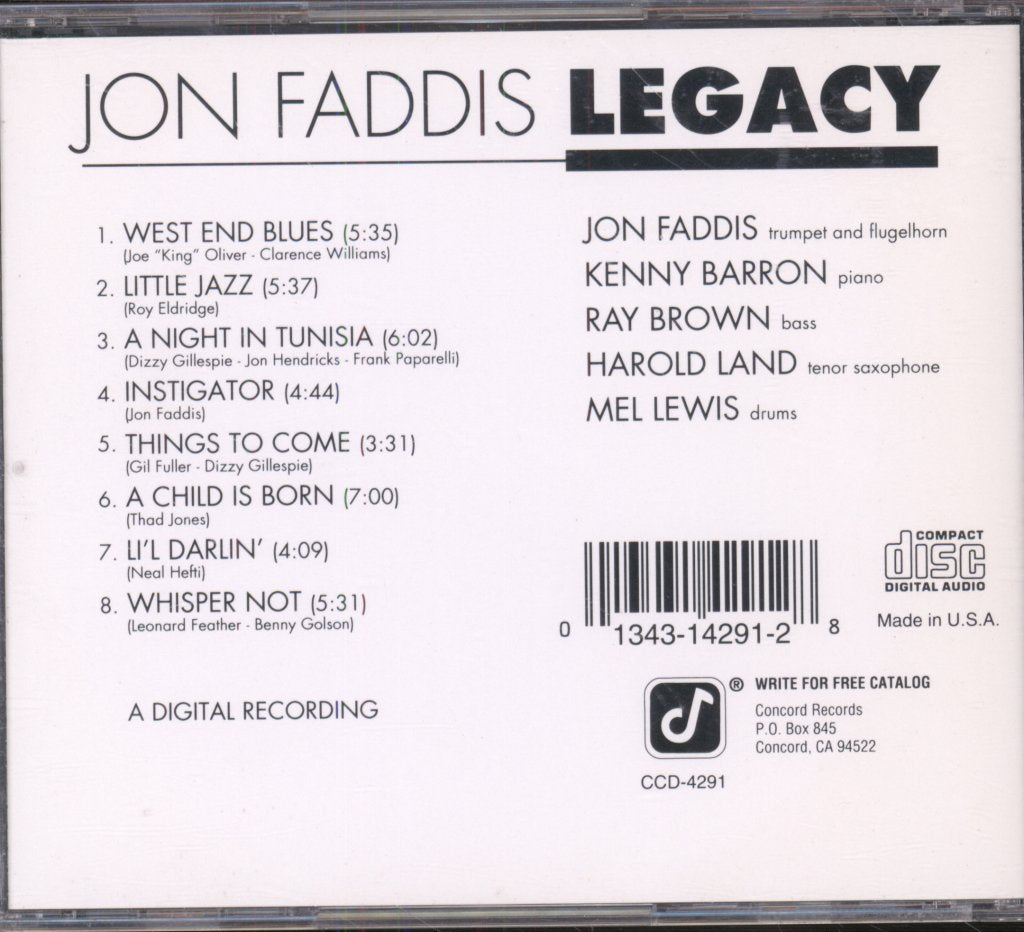 Jon Faddis - Legacy - Cd