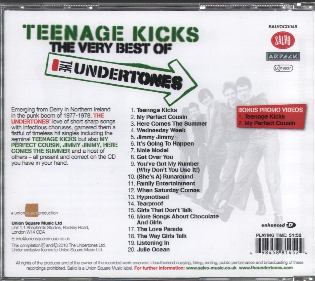 Undertones - Teenage Kicks - The Very Best Of - Cd