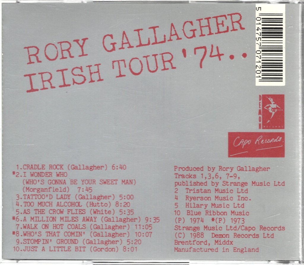 Rory Gallagher - Irish Tour '74 - Cd