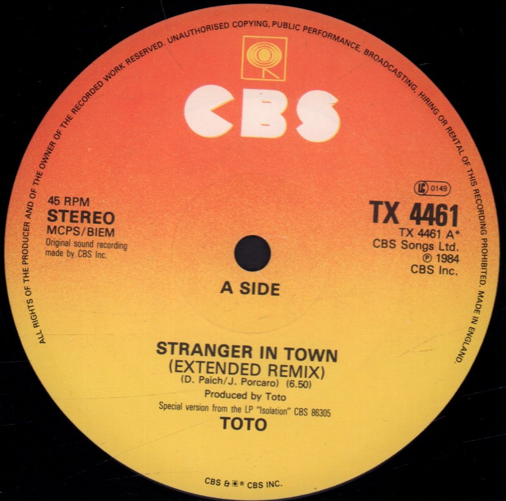 Toto - Stranger In Town - 12 Inch