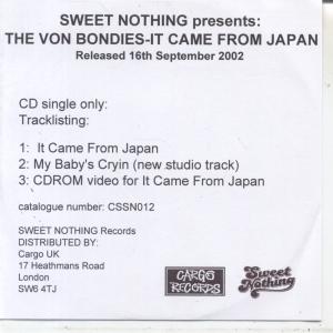 Von Bondies - It Came From Japan - Cdr