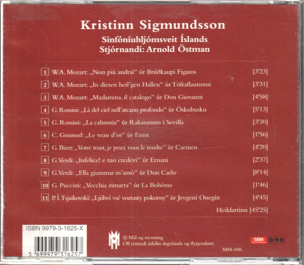 Kristinn Sigmundsson - Óperaríur - Cd