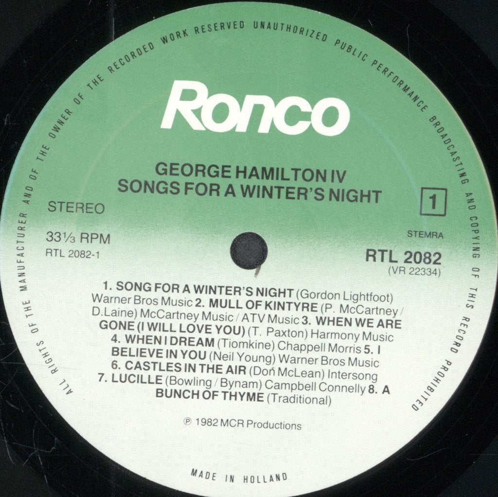 George Hamilton Iv - Songs For A Winter's Night - Lp