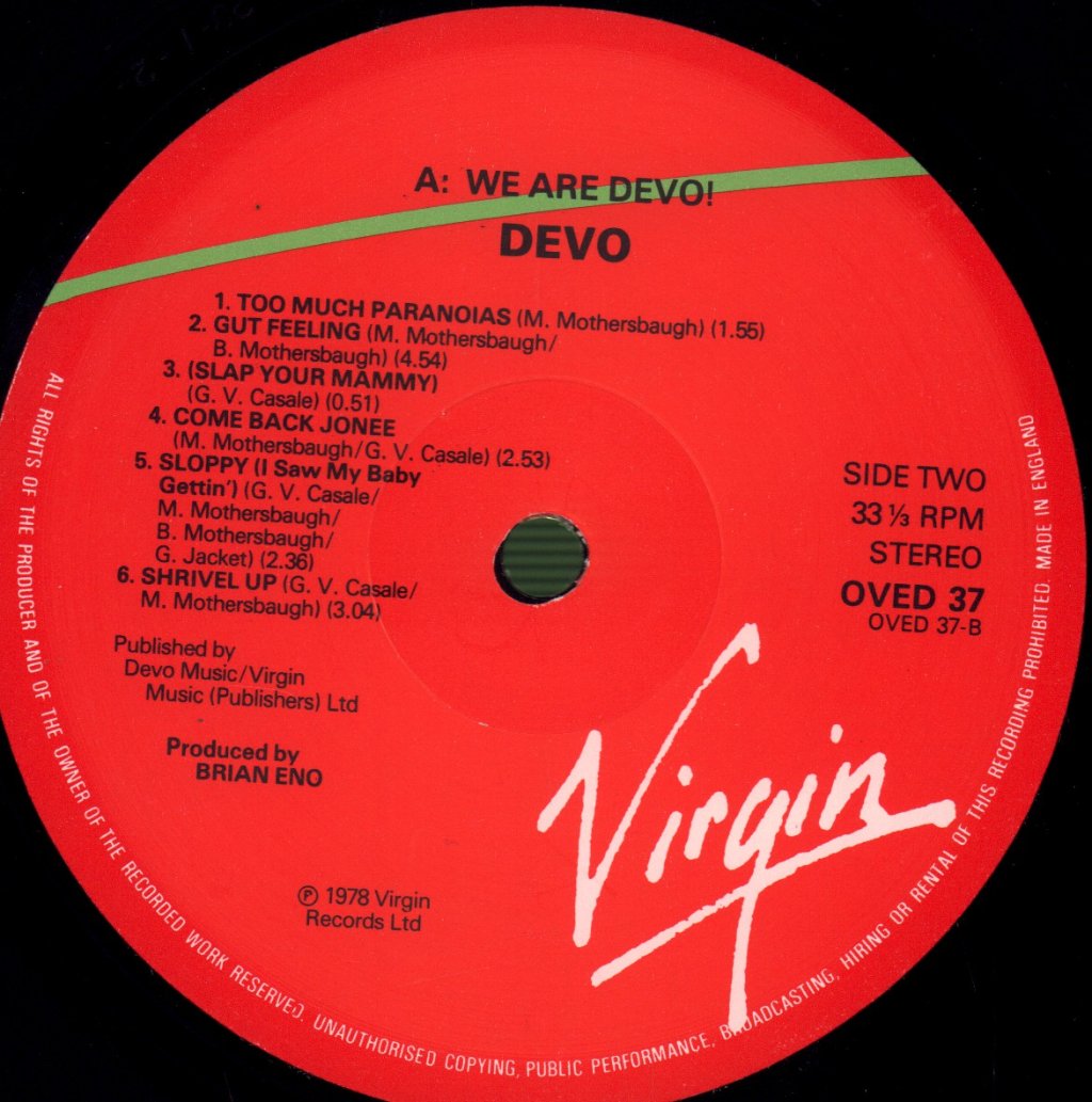 Devo - Are We Not Men - Lp