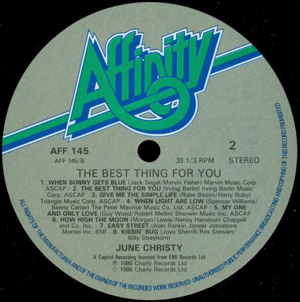 June Christy - Best Thing For You - Lp