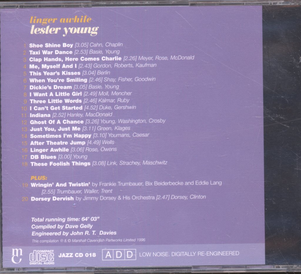 Lester Young - Linger Awhile - Cd