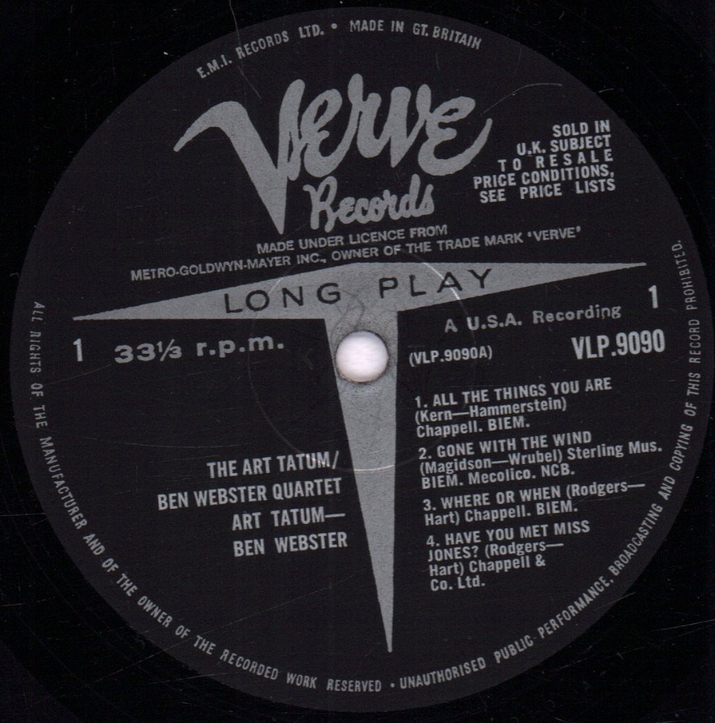 Art Tatum Ben Webster Quartet - Art Tatum Ben Webster Quartet - Lp