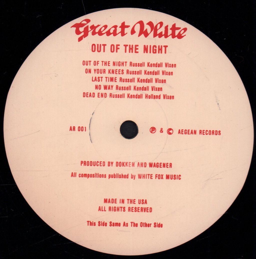 Great White - Out Of The Night - 12 Inch