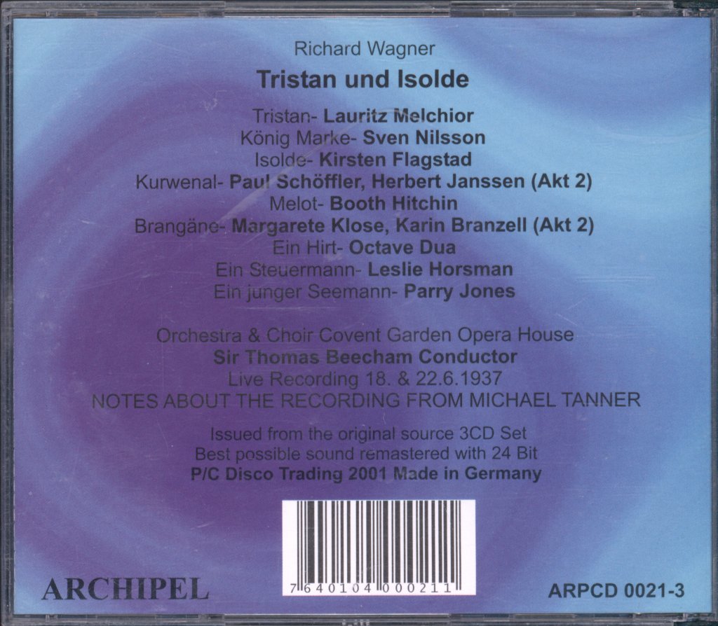 Orchestra And Choir Covent Garden Opera House, Sir Thomas Beecham - Wagner - Tristan Und Isolde - Triple Cd