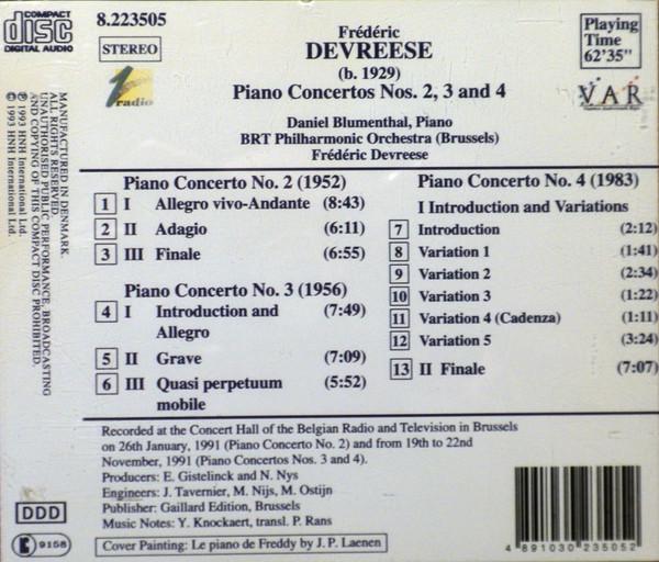 Daniel Blumenthal, Belgian Radio And Television Philharmonic Orchestra - Frederik Devreese - Piano Concertos Nos. 2, 3 And 4 - Cd